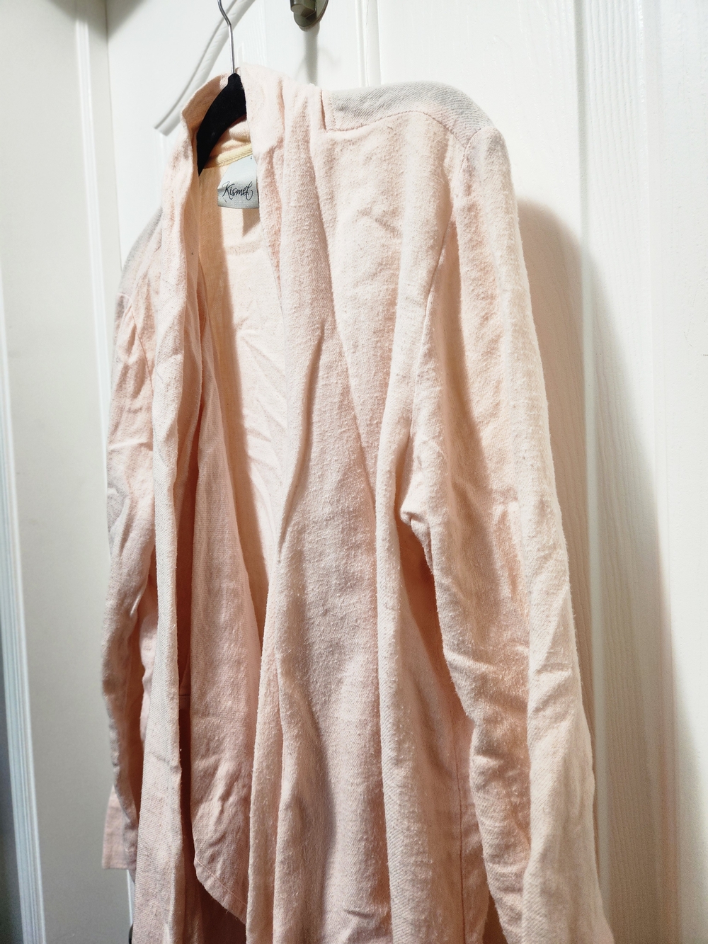 Kismet Light Blush Open Front Drape Cardigan